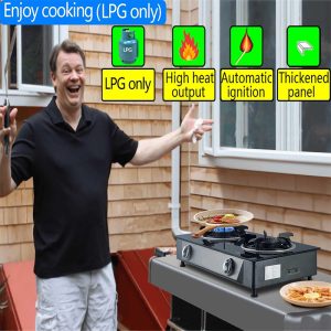 Propane Stove 2 Burner with Auto Ignition (26,000 BTU):