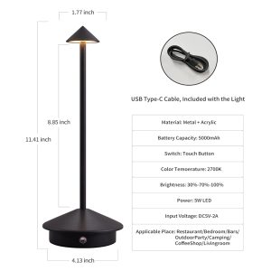 Modern Cordless Table Lamp Set