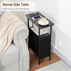 9. Narrow End Table Living Room with Charging Station