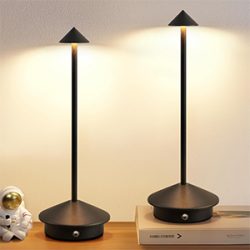 Modern Cordless Table Lamp Set of 2 – Portable Rechargeable LED Lamps for Bedroom, Dining & Outdoor Use